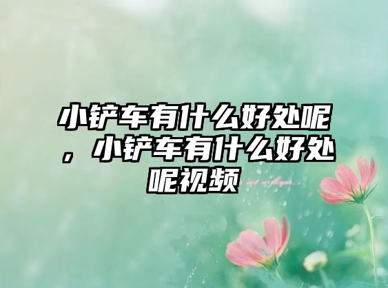 小鏟車有什么好處呢，小鏟車有什么好處呢視頻