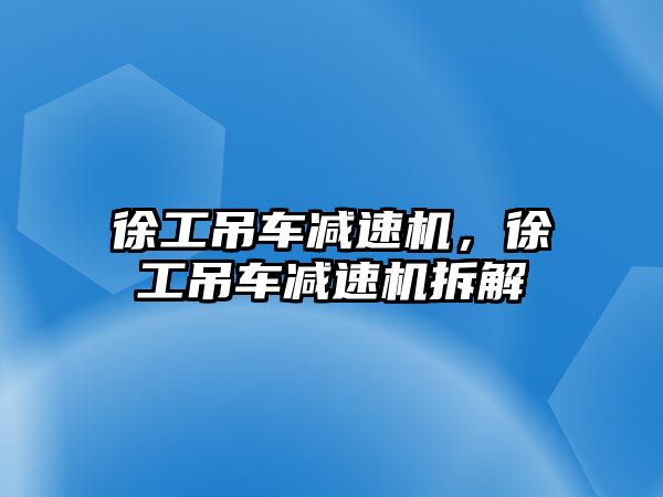 徐工吊車減速機，徐工吊車減速機拆解