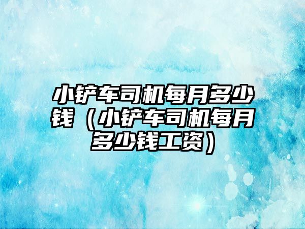 小鏟車司機每月多少錢（小鏟車司機每月多少錢工資）