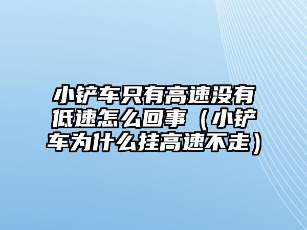 小鏟車只有高速沒有低速怎么回事（小鏟車為什么掛高速不走）