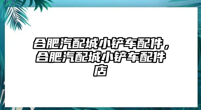 合肥汽配城小鏟車配件，合肥汽配城小鏟車配件店