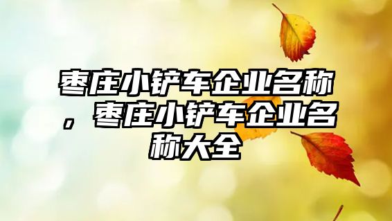 棗莊小鏟車企業名稱，棗莊小鏟車企業名稱大全