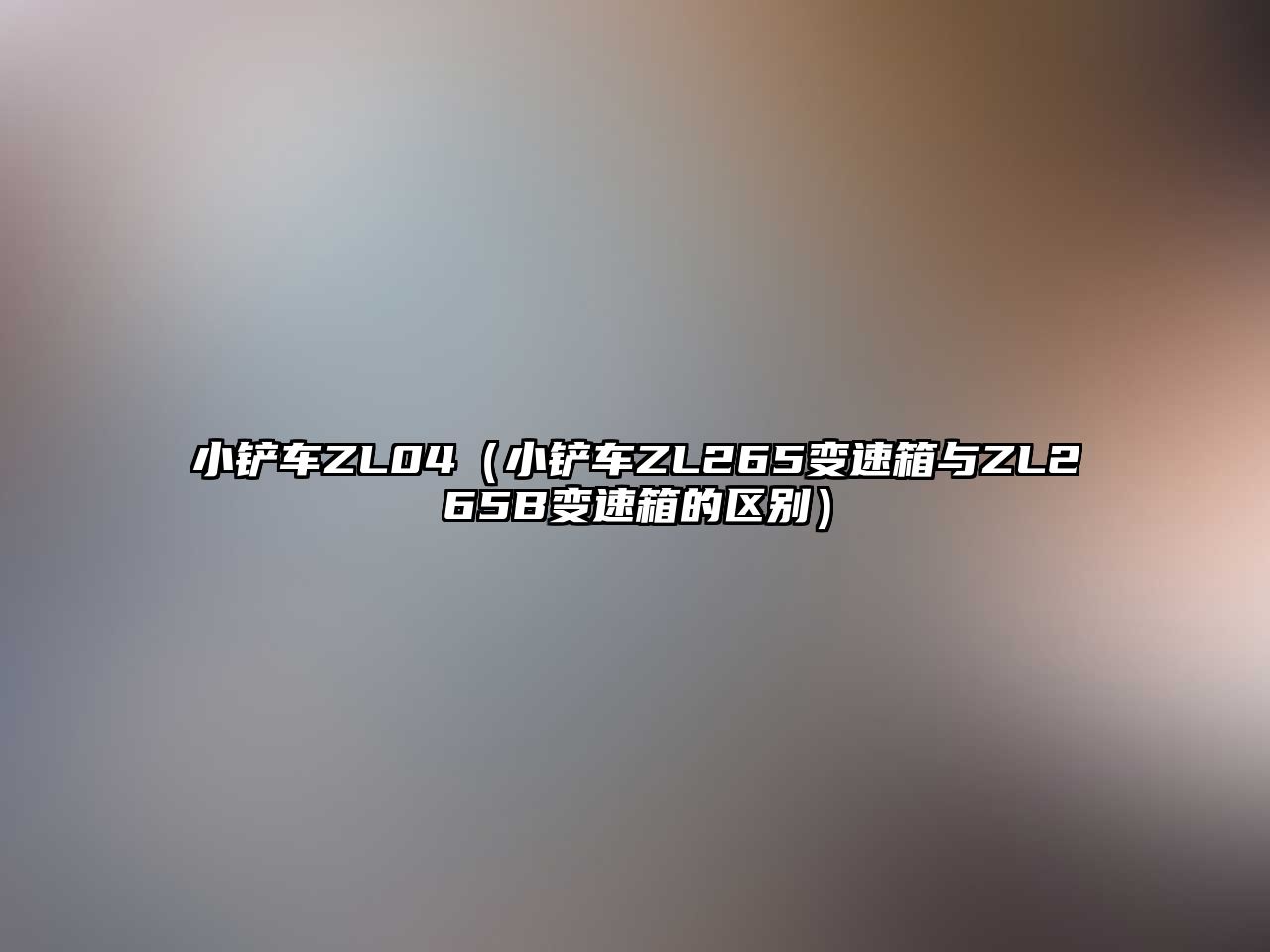 小鏟車ZL04（小鏟車ZL265變速箱與ZL265B變速箱的區(qū)別）