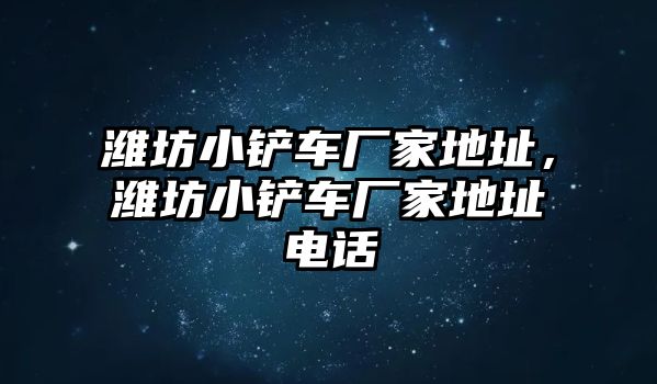 濰坊小鏟車廠家地址，濰坊小鏟車廠家地址電話