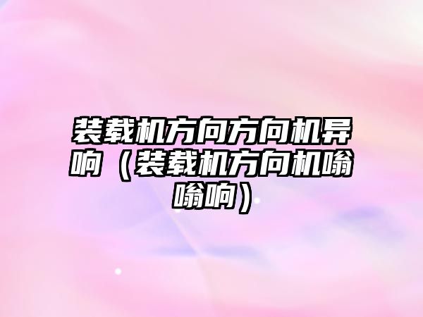 裝載機方向方向機異響（裝載機方向機嗡嗡響）