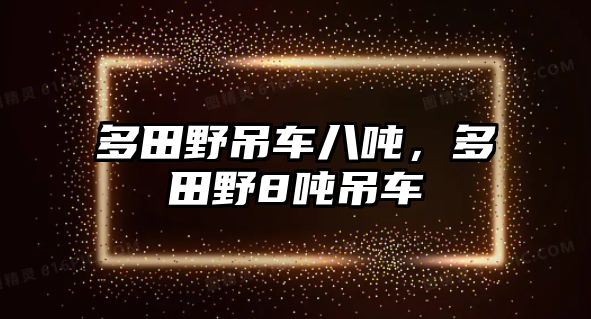 多田野吊車八噸，多田野8噸吊車