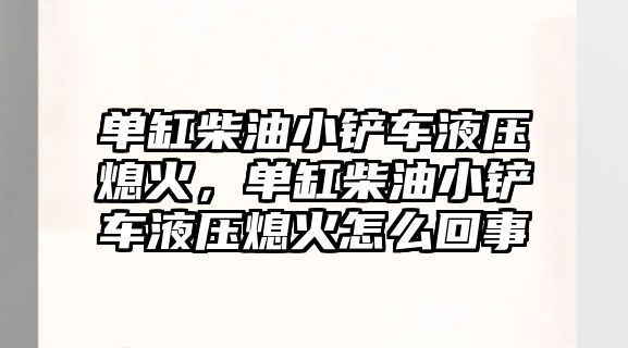 單缸柴油小鏟車液壓熄火，單缸柴油小鏟車液壓熄火怎么回事