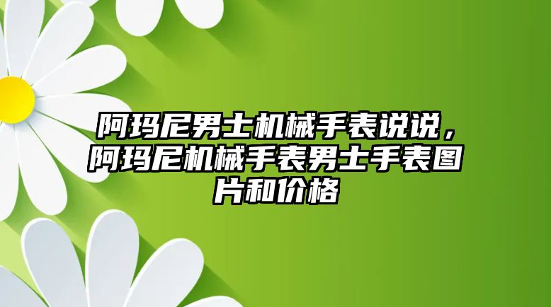 阿瑪尼男士機械手表說說，阿瑪尼機械手表男士手表圖片和價格