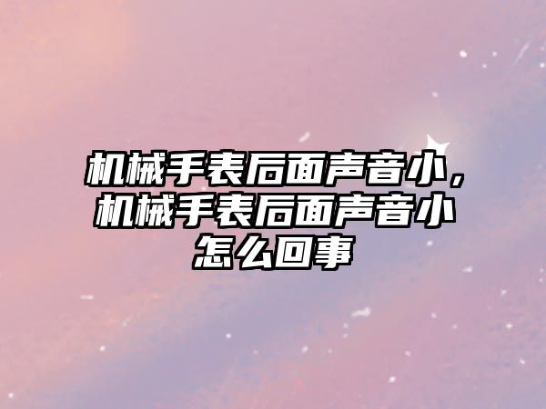 機械手表后面聲音小，機械手表后面聲音小怎么回事