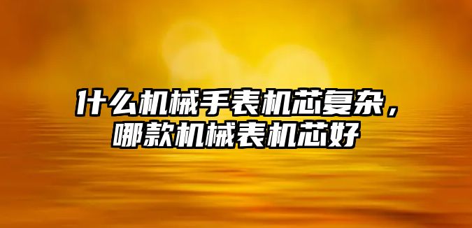 什么機械手表機芯復雜，哪款機械表機芯好