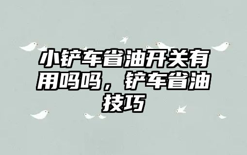 小鏟車省油開關(guān)有用嗎嗎，鏟車省油技巧