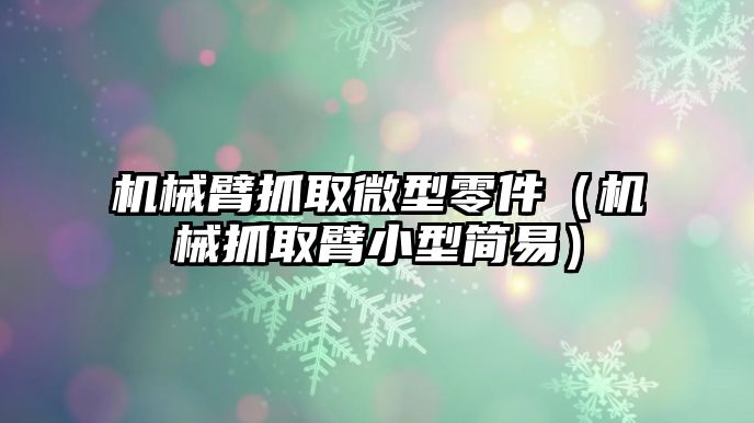 機械臂抓取微型零件（機械抓取臂小型簡易）