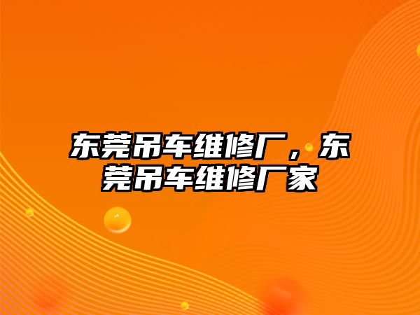 東莞吊車維修廠，東莞吊車維修廠家