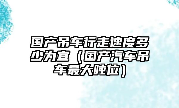 國產吊車行走速度多少為宜（國產汽車吊車最大噸位）