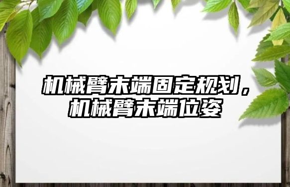 機械臂末端固定規劃，機械臂末端位姿