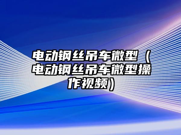 電動鋼絲吊車微型（電動鋼絲吊車微型操作視頻）