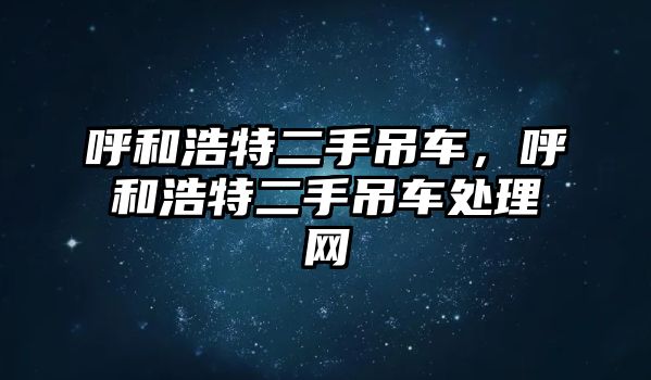 呼和浩特二手吊車，呼和浩特二手吊車處理網