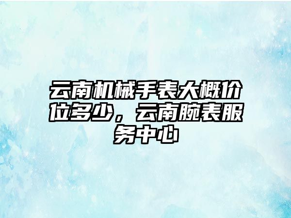 云南機(jī)械手表大概價(jià)位多少，云南腕表服務(wù)中心