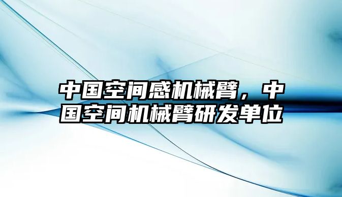 中國空間感機械臂，中國空間機械臂研發單位