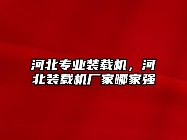 河北專業裝載機，河北裝載機廠家哪家強