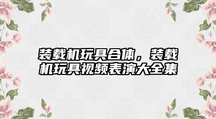 裝載機玩具合體，裝載機玩具視頻表演大全集