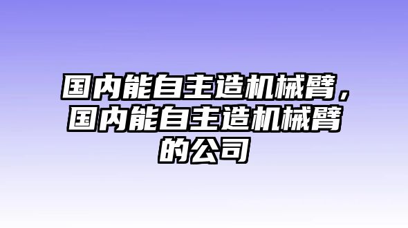 國內能自主造機械臂，國內能自主造機械臂的公司