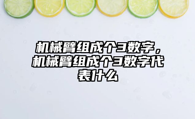 機械臂組成個3數字，機械臂組成個3數字代表什么