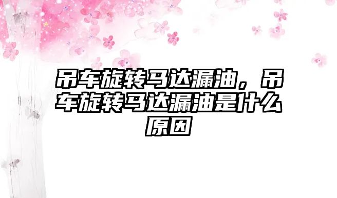 吊車旋轉馬達漏油，吊車旋轉馬達漏油是什么原因