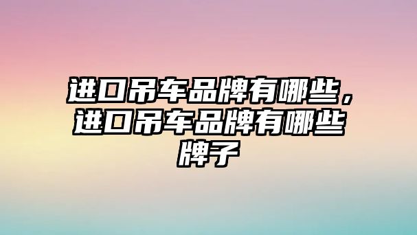 進口吊車品牌有哪些，進口吊車品牌有哪些牌子