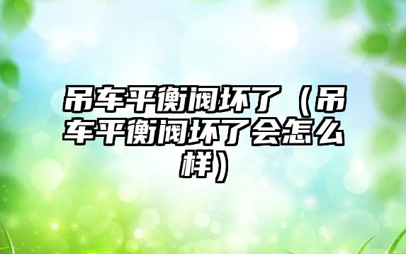 吊車平衡閥壞了（吊車平衡閥壞了會怎么樣）