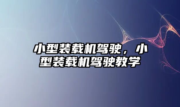 小型裝載機駕駛，小型裝載機駕駛教學