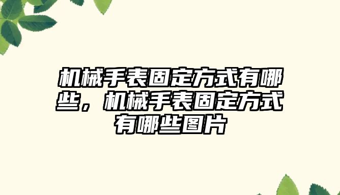 機械手表固定方式有哪些，機械手表固定方式有哪些圖片