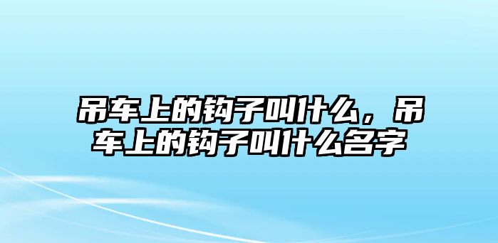 吊車上的鉤子叫什么，吊車上的鉤子叫什么名字