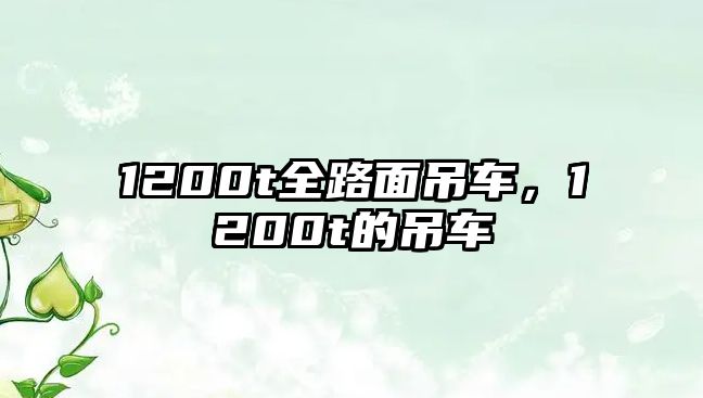 1200t全路面吊車，1200t的吊車