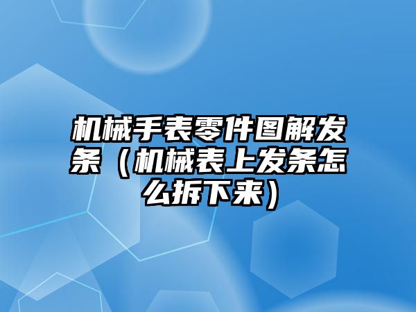 機械手表零件圖解發條（機械表上發條怎么拆下來）