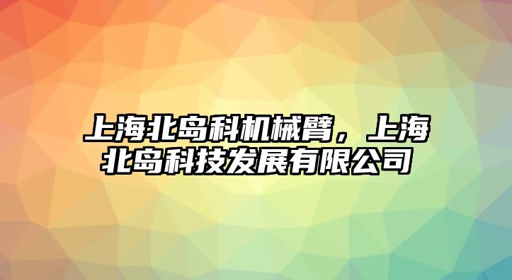 上海北島科機械臂，上海北島科技發展有限公司