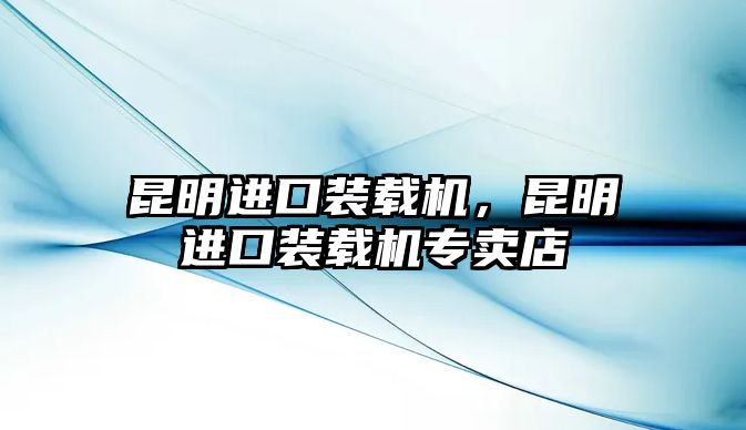 昆明進(jìn)口裝載機(jī)，昆明進(jìn)口裝載機(jī)專(zhuān)賣(mài)店