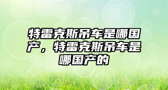 特雷克斯吊車是哪國產，特雷克斯吊車是哪國產的