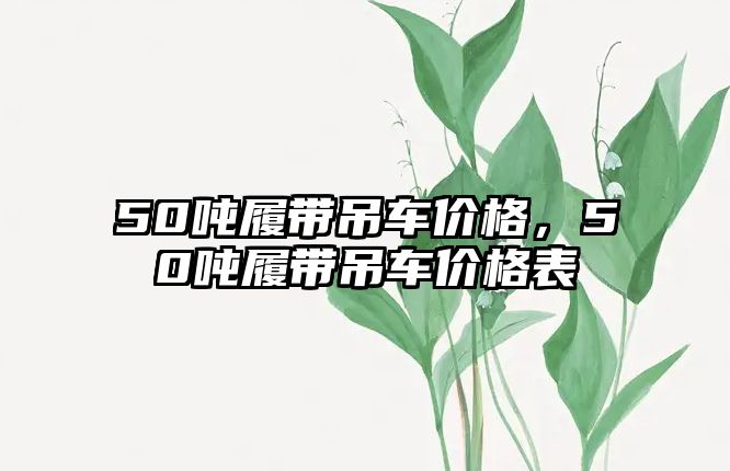 50噸履帶吊車價格，50噸履帶吊車價格表