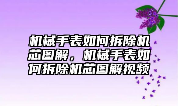 機械手表如何拆除機芯圖解，機械手表如何拆除機芯圖解視頻