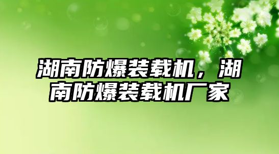 湖南防爆裝載機，湖南防爆裝載機廠家