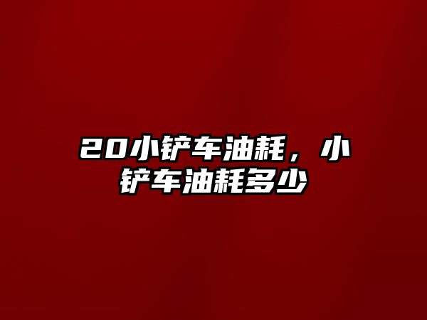 20小鏟車油耗，小鏟車油耗多少