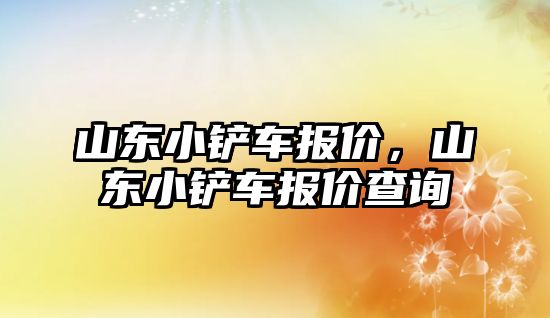 山東小鏟車報價，山東小鏟車報價查詢