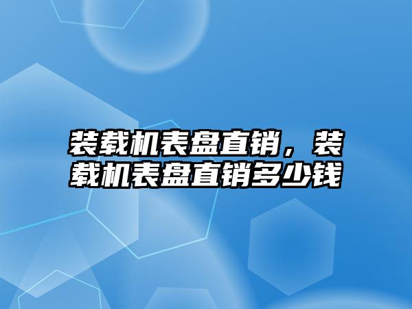 裝載機表盤直銷，裝載機表盤直銷多少錢