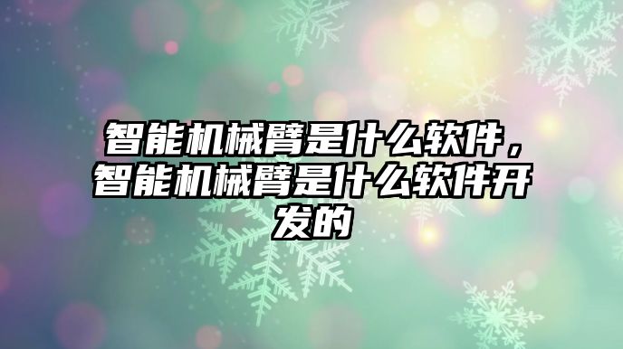 智能機械臂是什么軟件，智能機械臂是什么軟件開發的