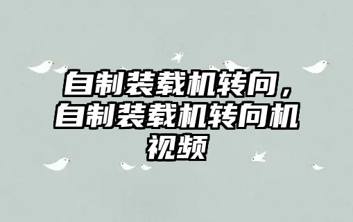 自制裝載機轉向，自制裝載機轉向機視頻