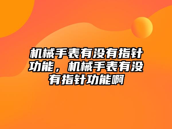 機械手表有沒有指針功能，機械手表有沒有指針功能啊