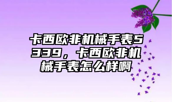 卡西歐非機械手表5339，卡西歐非機械手表怎么樣啊