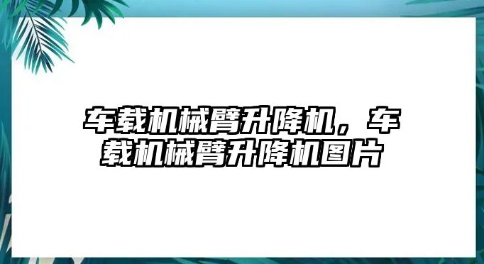 車載機械臂升降機，車載機械臂升降機圖片